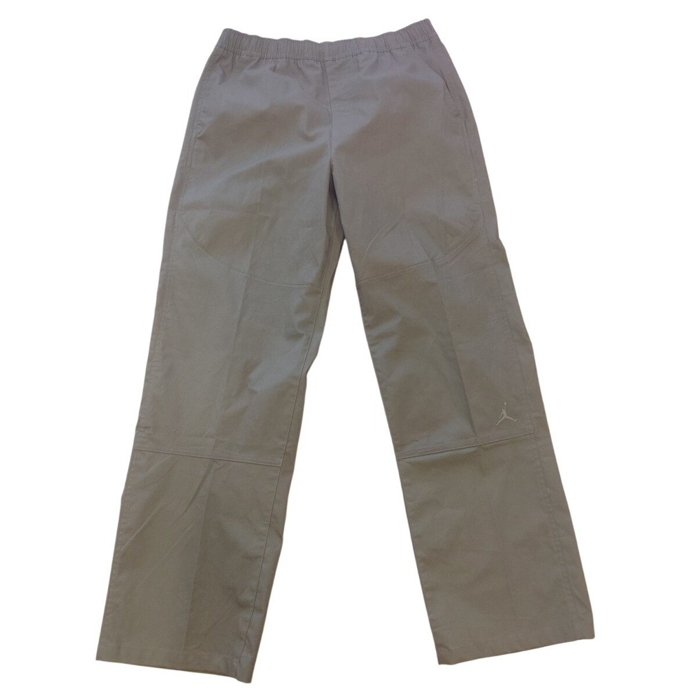Jordan‎ Mens Active Pants Khaki Elastic Waist Logo Pockets Size L